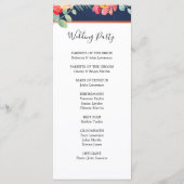 ネイビーブルーエレガントコーラル結婚フローラ プログラム (裏面)