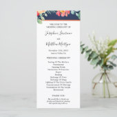 ネイビーブルーエレガントコーラル結婚フローラ プログラム (スタンド正面)