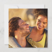 ネイビーブルーエレガントシグネチャー結婚スクリプトの写真 招待状 (裏面)