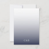 ネイビーブルーエレガントフルフォトウェディング日付を保存 (裏面)