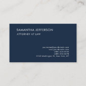 ネイビーブルーエレガントプレーンプロフェッショナル弁護士法 名刺 (正面)