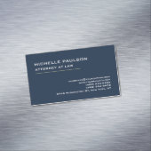 ネイビーブルーエレガントプレーンモダンプロフェッショナル マグネット名刺 (インサイチュ)