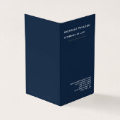 ネイビーブルーエレガントプレーンモダンプロフェッショナル 名刺 (外部)