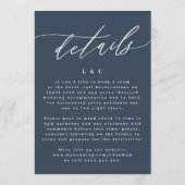 ネイビーブルーエレガントホワイトザ結婚ーズ 招待状 (裏面)