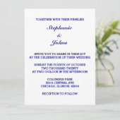 ネイビーブルーエレガントホワシンプルイミニマルト結婚 招待状 (スタンド正面)