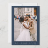 ネイビーブルーエレガントミニマル結婚リスト 招待状 (正面)