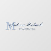 ネイビーブルーエレガントモノグラム名タイトル ウィンドウサイン (シート)