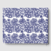 ネイビーブルーエレガントレースホワ結婚イト ゲストブック (裏面)