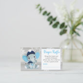 ネイビーブルーエレファントおむつラッフルチケット素朴 エンクロージャーカード (スタンド正面)