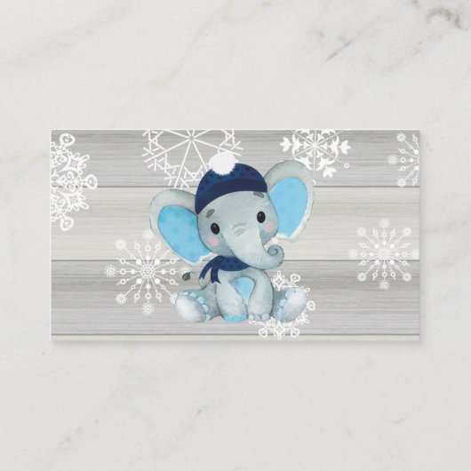 ネイビーブルーエレファントブックリクエストカードチケットrustic エンクロージャーカード (裏面)