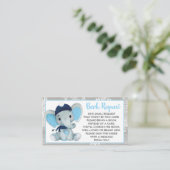 ネイビーブルーエレファントブックリクエストカードチケットrustic エンクロージャーカード (スタンド正面)