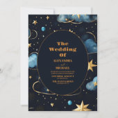 ネイビーブルーエンチャント天結婚人の 招待状 (正面)