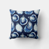 ネイビーブルーオイスターハーフシェル沿岸テーマ クッション (裏面)