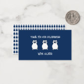 ネイビーブルーオウルバースデー ノートカード (正面/裏面インサイチュ)