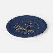 ネイビーブルーオステオパシー医学部卒業 ペーパープレート (アングル)