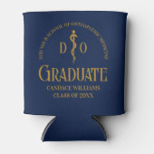 ネイビーブルーオステオパシー医学部卒業 缶クーラー (正面)