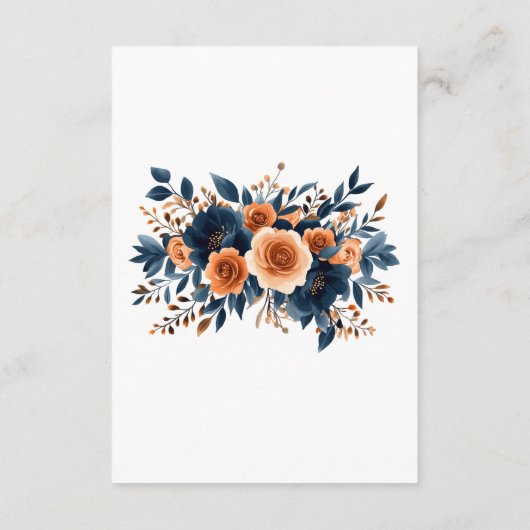 ネイビーブルーオレンジテラコッタ結婚フローラ詳細 エンクロージャーカード (裏面)