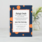 ネイビーブルーオレンジドットカレッジトランクパーティー 招待状 (スタンド正面)