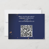 ネイビーブルーオレンジホワイトローゼウディングRSVP 出欠カード (裏面)