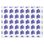 ネイビーブルーオンホワイトコースタルデコールサンゴ テーブルクロス (正面(横))