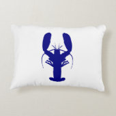 ネイビーブルーオンホワイトコースタルデコールロブスター アクセントクッション (裏面)