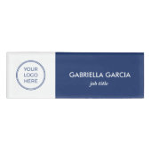 ネイビーブルーカスタマイズロゴ従業員名 名札 (正面)