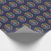 ネイビーブルーカスタムビジネスロゴブランドプロモーション ラッピングペーパー (角)