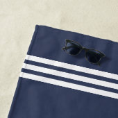 ネイビーブルーカスタムファミリーレイクハウス ビーチタオル (インサイチュ)