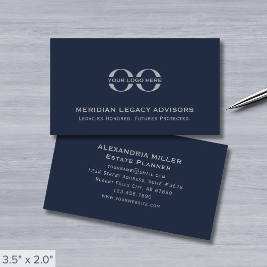 ネイビーブルーカスタムロゴ 名刺