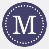 ネイビーブルーカスタム封筒用シール ラウンドシール (正面)