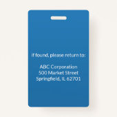 ネイビーブルーカスタム従業員の写真IDバッジ |会社 バッジ (裏面)