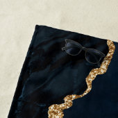 ネイビーブルーカスタム金ゴールドお名前レタービーチタオル ビーチタオル (インサイチュ)