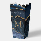 ネイビーブルーカスタム金ゴールドレターあなたの名前ポップコーン箱 フェイバーボックス (裏面)