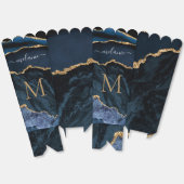 ネイビーブルーカスタム金ゴールドレターあなたの名前ポップコーン箱 フェイバーボックス (見開き)