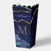 ネイビーブルーカスタム金ゴールドレターと名前ポップコーンボックス フェイバーボックス (正面)