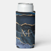 ネイビーブルーカスタム金ゴールドレター名クーラーボックス スリム缶クーラー (Seltzer正面)