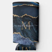 ネイビーブルーカスタム金ゴールドレター名クーラーボックス スリム缶クーラー (裏面)