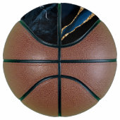 ネイビーブルーカスタム金ゴールドレター名バスケットボール バスケットボール (右)