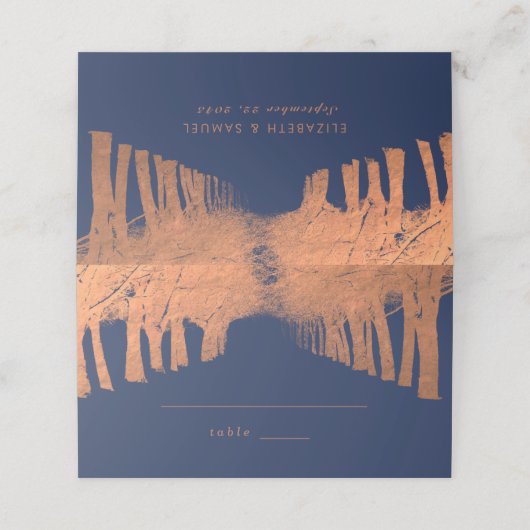 ネイビーブルーカッパーツリーズアベニュー結婚ズ座席表 プレイスカード (外部開封)