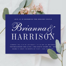 ネイビーブルーカップルズナーズウェディングシャワー 招待状