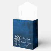 ネイビーブルーカップル結婚式の引き出物サンキュー フェイバーボックス (オープン)
