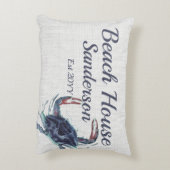 ネイビーブルーカニの水色のア航海のクセント枕 アクセントクッション (裏面(縦))