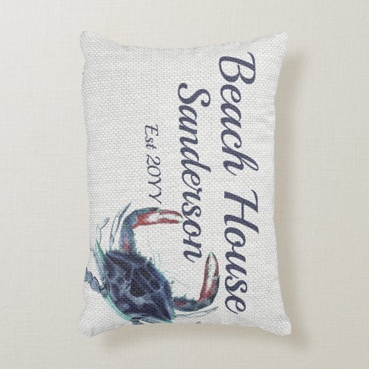ネイビーブルーカニの水色のア航海のクセント枕 アクセントクッション (正面(垂直))