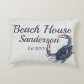 ネイビーブルーカニの水色のア航海のクセント枕 アクセントクッション (裏面)