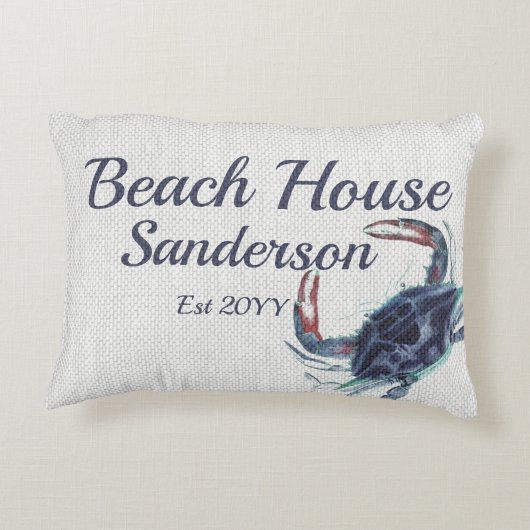 ネイビーブルーカニの水色のア航海のクセント枕 アクセントクッション (裏面)