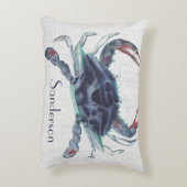 ネイビーブルーカニの水色航海の アクセントクッション (裏面(縦))