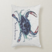 ネイビーブルーカニの水色航海の アクセントクッション (正面(垂直))