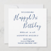 ネイビーブルーカニボイル誕生日 招待状 (裏面)