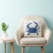 ネイビーブルーカニ絵画のシルエットビーチ枕 クッション (椅子)