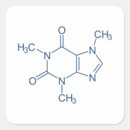 ネイビーブルーカフェイン分子 スクエアシール